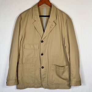 Lacoste Mens Tan Cotton Twill Chore Coat Jacket Size 50/4 Medium Utility Blazer